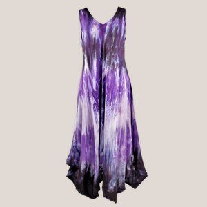 Liliana Tie Dye Dress in Purple | Hand-Dyed in Colorado by Akasha Sun